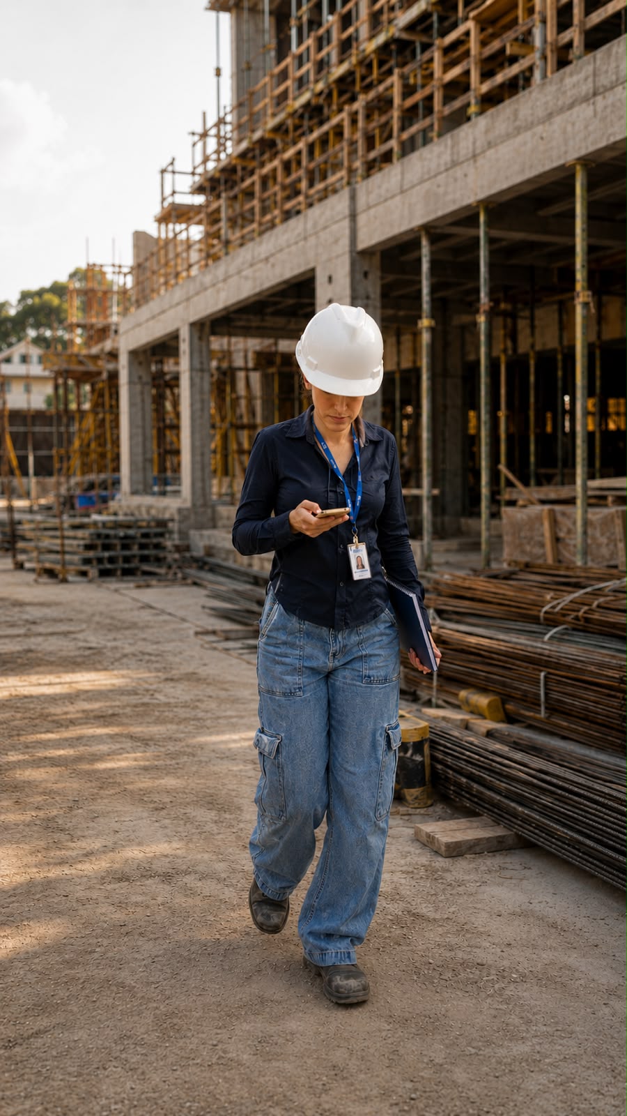 No canteiro de obras